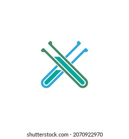 Science bottle lab logo icon design template vector
