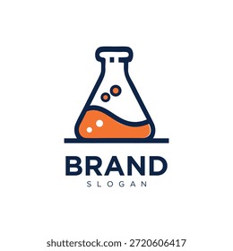 Ciencia de la botella del laboratorio del logotipo del diseño del icono 