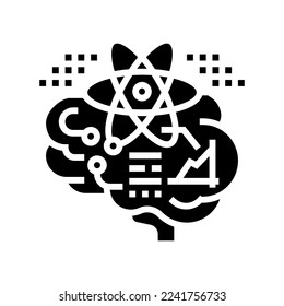 science brain glyph icon vector. science brain sign. isolated symbol illustration