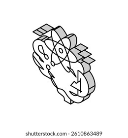 science brain isometric icon vector. science brain sign. isolated symbol illustration