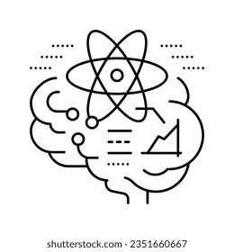 science brain line icon vector. science brain sign. isolated contour symbol black illustration