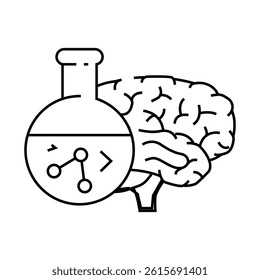 science brain line icon vector. science brain sign. isolated contour symbol black illustration