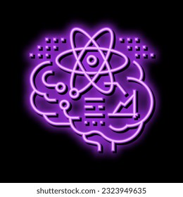 science brain neon light sign vector. science brain sign. isolated symbol illustration