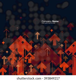 Science or Business Abstract Background. Arrows Up with Contrast Circle Shape and Blurred Dots Composition. Good for annual reports, brochures, covers, etc.