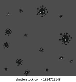 Science Calm Quarantine Grey Danger Sign Dark Medicine Illustration. Healthcare Black Sick Hospital White Virus Vector. Coronavirus Covid-19 Test Monochrome Epidemic Pandemic Backdrop.