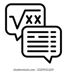 Science chat icon outline vector. Homework child. Study parent