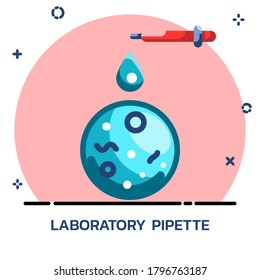 Science chemical experiment flat style. Icon design for mobile application, website.