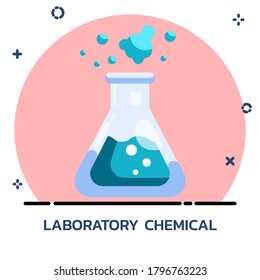 Science chemical experiment flat style. Icon design for mobile application, website.