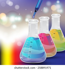 science and chemical flask background vector 