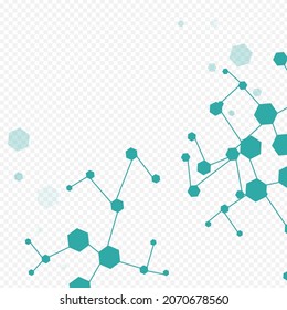 Science Chemical Structure Vector Transparent Background. Chemistry Technology Banner. Futuristic Molecular Scientific Wallpaper. Microbiology Frame. - Powered by Shutterstock - Get 15% off with code: PIKWIZARD15