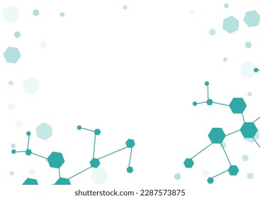 Science Chemical Structure Vector White Background. Dna Geometric Texture. Abstract Molecule Technology Wallpaper. Microbiology Cover.