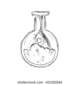 Science and chemistry concept represented by flask icon. Isolated and flat illustration 