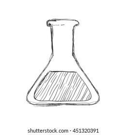 Science and chemistry concept represented by flask icon. Isolated and flat illustration 