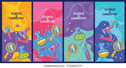Fundo do modelo do cartaz do elemento de ciência e química