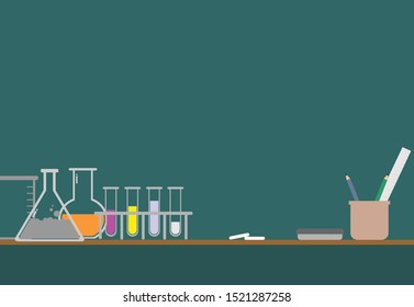 Science Chemistry Green Chalk Board Backgound Stock Vector (Royalty ...