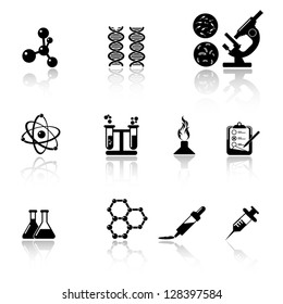 Science and chemistry icon set