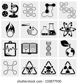 Science and chemistry icon set
