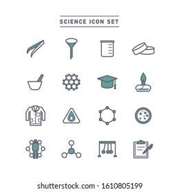 science and chemistry icon set