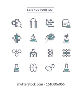 science and chemistry icon set