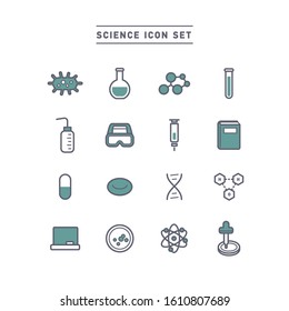 science and chemistry icon set