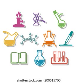 Science and chemistry icon set.