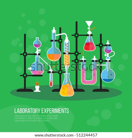 science chemistry lab laboratory glassware flasks stock vector chimistry lab