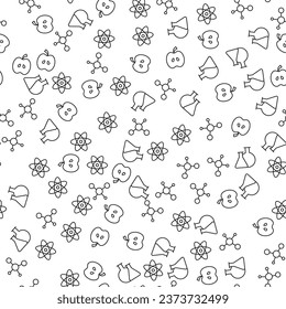 Science and Chemistry Seamless Pattern for printing, wrapping, design, sites, shops, apps