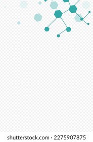 Antecedentes transparentes del vector de química de la ciencia. Plantilla de resumen molecular. Patrón de Microbiología del Adn de Medicina. Fondo geométrico.