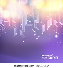 Science circuit abstraction for your technology design. Vector illustration.