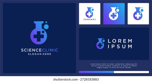 Plantilla única del diseño del logotipo de la clínica de Ciencia.