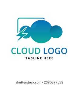 Science and Cloud computing concept based logo with dummy text vector illustration for technology and advance computing.