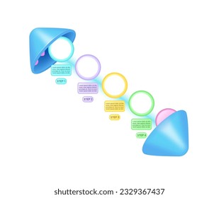 Plantilla de diseño de gráfico de infografía de colores científicos. Información de biología. Resumen de infografía vectorial con espacios de copia en blanco. Gráficos instructivos con secuencia de 4 pasos. Presentación de datos visuales