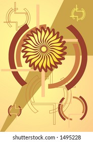 Science combined with floral element vector illustration