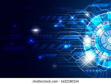 Science communication Hi-tech digital technology  background . Vector Abstract futuristic circuit board . Computer transfer data concept Illustration