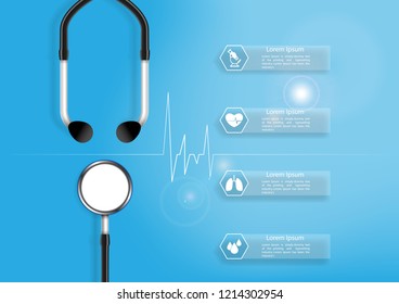 The science concept background illustration vector, healthcare provider to protect your heart from serious diseases.