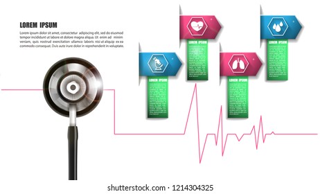 The science concept background illustration vector, healthcare provider to protect your heart from serious diseases.