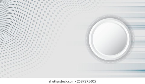 Science concept, circles with shadows and lines. Abstract hi tech communication for presentation or banner. Modern cover for website. Sci-fi gray background with various technology elements.