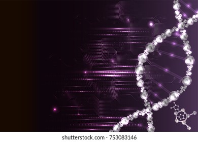 science concept, dark color background with space for text, illustration vector	