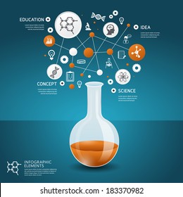 Science concept design template for infographics