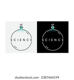 concepto de ciencia para la educación, la ciencia, los negocios. tubo de ensayo y palabra científica. logotipo de ciencia