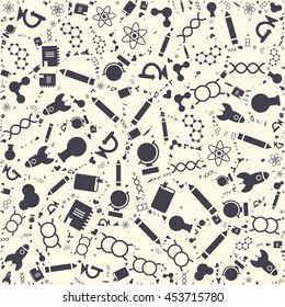 Science, concept header, flat design glyph style, vector illustration