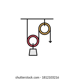 science concept physics block and pulleys icon. Element of education illustration. Signs and symbols can be used for web, logo, mobile app, UI, UX on white background