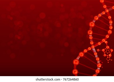 science concept, red color background with space for text, illustration vector.	
