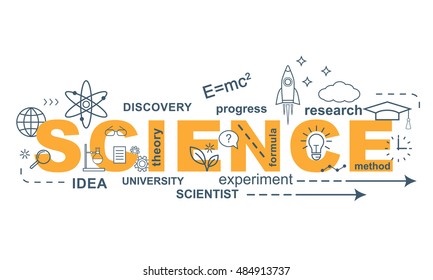 SCIENCE concept. Thin line flat design banner for website and mobile website, easy to use and highly customizable. 
