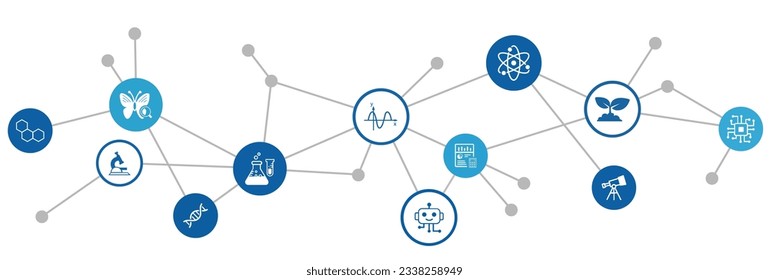 science concept , various scientific research fields , science education - vector illustration