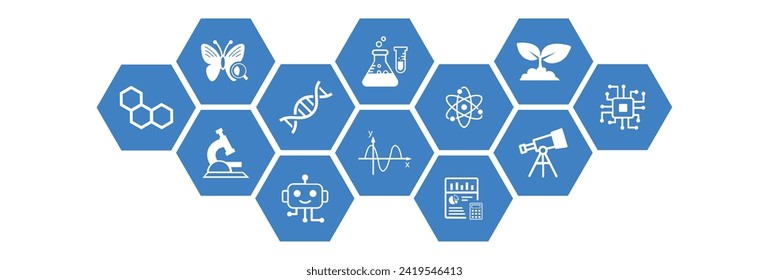 science concept , various scientific research fields , science education - vector illustration