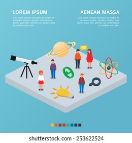 Science concept. Vector illustration, isometric style 