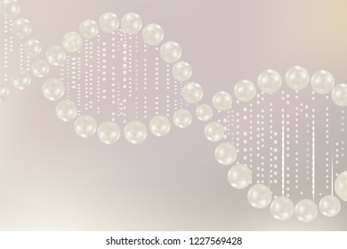 science concept, White DNA background with space for text, vector illustration.	