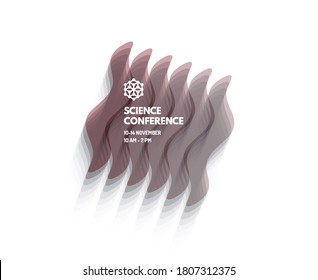 Science conference. Abstract geometric background with transparent figures. Vector illustration made of various overlapping elements.