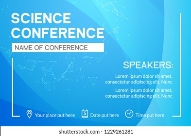 Science Conference Business Design Template. Science Brochure Flyer Marketing Advertising Meeting.